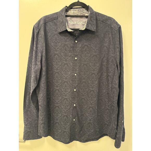 Robert Graham Men's Classic Fit 2XL Black Floral Brocade Long Sleeve Button Down - Picture 1 of 9